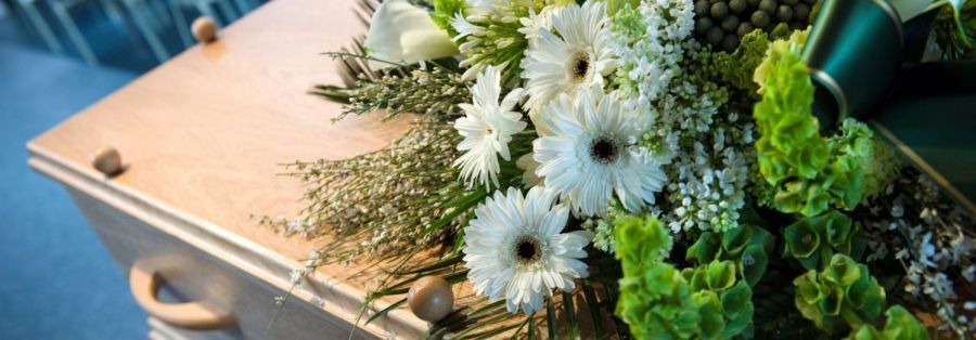 funeral coffin at a funeral service in Tatura